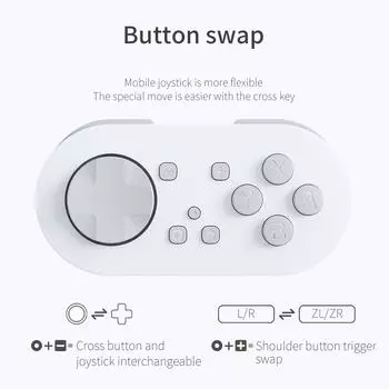 Беспроводной мини-контроллер LinYuvo для Switch&Lite&OLED, Windows, Android и MacOS со светодиодной подсветкой KS54 синий