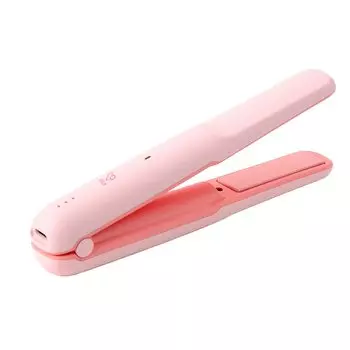 Беспроводной мини-утюжок Coolean, маленький, с силиконовой 3-уровневой температурой, быстрой керамической пластиной, USB-портом, розовый [легкий, колпачок, легкий,