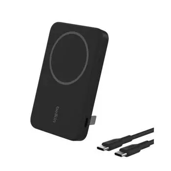 Беспроводной мобильный аккумулятор Belkin Qi2 5000 мАч iPhone 15/14/13/12/совместимый с Qi2 Android Беспроводной выход (7,5 Вт) Порт USB-C вход/выход Pass-th