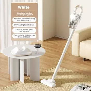 Беспроводной мощный автомобильный пылесос/ручной портативный перезаряжаемый пылесос для салона автомобиля и домашнего удаления клещей One Size белый