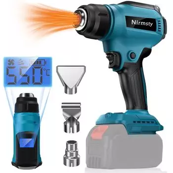 Беспроводной нагревательный ЖК-дисплей с 2 уровнями ветра, ЖК-дисплей, совместимый с Makita, поставляется с 3 самодельными красками из ПВХ и смолы, универсальный продаваемый пистолет Hi Blue,