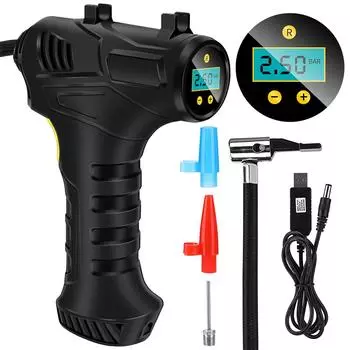 Беспроводной насос для накачивания шин 12 В 120 Вт USB перезаряжаемый воздушный компрессор ручной электрический цифровой насос для шин для автомобиля мотоцикла велосипеда korea