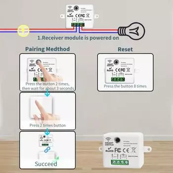 Беспроводной настенный выключатель света RF 433 МГц с дистанционным управлением 1/2/3-канальный прерыватель умный выключатель освещения для светодиодной лампы 10 А 110 В 220 В