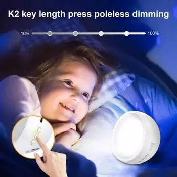 Беспроводной ночник с вращением на 360 градусов, без мерцания, с функцией таймера и регулировкой яркости, портативный настенный светильник 2