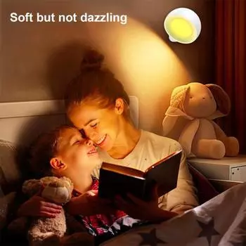 Беспроводной ночник с вращением на 360 градусов, без мерцания, с функцией таймера, с регулировкой яркости, переносной настенный светильник, лампа для чтения в спальне 2