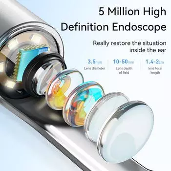 Беспроводной очиститель ушей с камерой Инструмент для удаления ушной серы Инструмент для удаления ушной серы Набор эндоскопов Ложка для чистки ушей