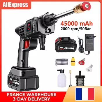 Беспроводной очиститель высокого давления 50 бар, мойка-распылитель, водяной пистолет, 20000 мАч, генератор пены, автомойка, домашний инструмент для чистки автомобиля