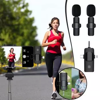 Беспроводной ошейник-микрофон Три в одном Микрофон для записи на мобильный телефон Прямая трансляция на открытом воздухе Микрофон с функцией шумоподавления One Size