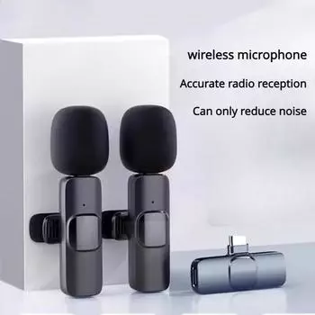 Беспроводной ошейник с зажимом в стиле шумоподавления, зарядный микрофон, радиомикрофон 5G, мобильный телефон, прямой посев, оборудование для видеозаписи Type-c