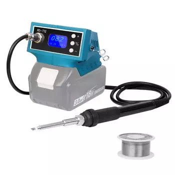 Беспроводной паяльник (Батарея в комплект не входит) с цифровым дисплеем, автоматическим режимом сна, преобразованием °C/°F, паяльным инструментом своими руками, ремонтом бытовой техники и многим другим синий/чёрный