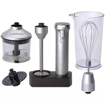 Беспроводной перезаряжаемый ручной блендер Cuisinart с измельчителем и терочным диском для легкого измельчения/смешивания/взбивания/перемешивания/измельчения/измельчения/натирания на терке
