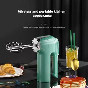 Беспроводной перезаряжаемый венчик для взбивания яиц для домашней выпечки, мини-маленький автоматический ручной артефакт для взбивания яиц синий