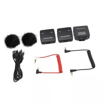 Беспроводной петличный микрофон 2,4 ГГц HiFi 2-канальный петличный микрофон с 1 приемником 2 передатчиками для