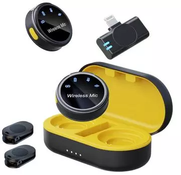 Беспроводной петличный микрофон, беспроводной петличный микрофон с шумоподавлением, 18 часов работы от аккумулятора, дальность передачи 165 футов