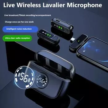 Беспроводной петличный микрофон Bluetooth Аудио Видео Запись Петличный микрофон для iPhone Android Камера Интервью Прямая трансляция