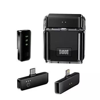 Беспроводной петличный микрофон для iPhone iPad, петличный микрофон, радиус действия 82 фута — идеально подходит для видеозаписи, видеоблогов, YouTube