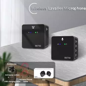 Беспроводной петличный микрофон для прямой трансляции, квадратный пусковой радиочастотный приемник, клипса на воротник, лацкан, микрофонная система для камеры телефона, потоковой передачи DV