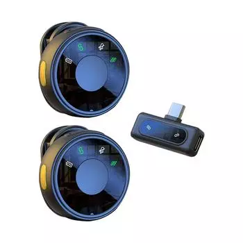 Беспроводной петличный микрофон Двойной микрофон Прикрепляемые микрофоны Plug and Play Шумоподавление без задержки 1 Receiver with 1 Microphone чёрный