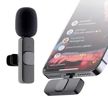 Беспроводной петличный микрофон, комплект вещательных петличных микрофонов, портативный портативный заряжаемый микрофон для записи короткого видео в прямом эфире K8 Type-c 1V1