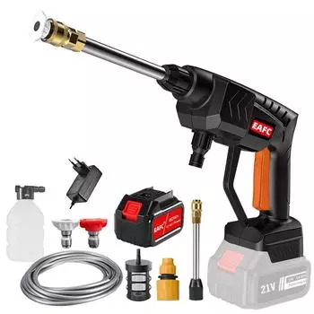 Беспроводной пистолет для мойки автомобилей высокого давления, 20000 мАч/30000 мАч, пистолет для мойки автомобилей, 60 бар, 21 В, электрический водяной пистолет красный