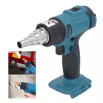 Беспроводной пневматический пистолет с литиевой батареей, тепловая пушка высокой мощности с ЖК-дисплеем высокой мощности и цифровым дисплеем для BL1830B, 350 Вт темно-синий