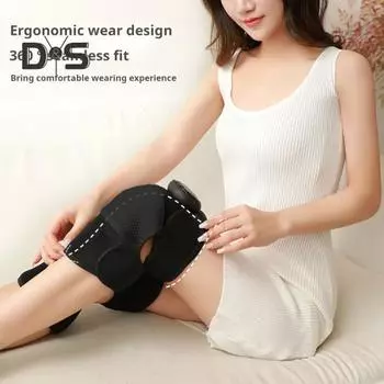 Беспроводной подогреваемый наколенник с несколькими режимами работы, регулируемая температура, перезаряжаемая массажная грелка для колена серый