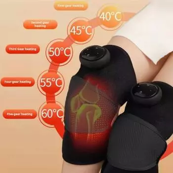 Беспроводной подогреваемый наколенник с несколькими режимами, регулируемая температура, перезаряжаемый массажный наколенник чёрный