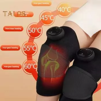 Беспроводной подогреваемый наколенник с несколькими режимами работы, регулируемая температура, перезаряжаемая массажная грелка для колена чёрный