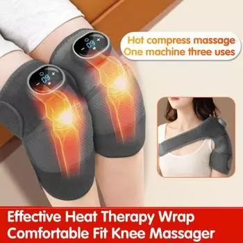 Беспроводной подогреваемый наколенник с несколькими режимами, регулируемая температура, перезаряжаемый массажный наколенник чёрный