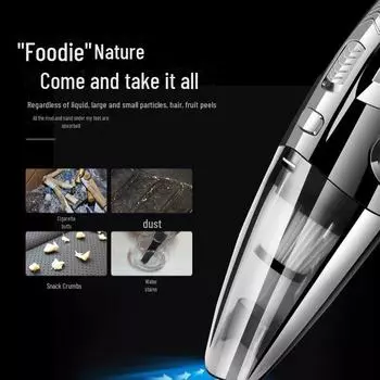 Беспроводной портативный автомобильный пылесос для домашнего хозяйства с зарядкой через USB, ручной для удаления мелкой пыли USB cable чёрный