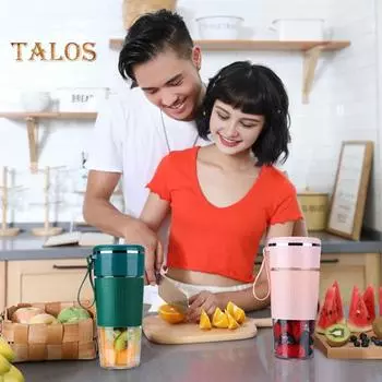 Беспроводной портативный блендер-соковыжималка для фруктов с 6 острыми лезвиями, не содержит бисфенол-А, легко моется, перезаряжаемый электрический миксер-блендер A зелёный