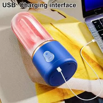 Беспроводной портативный блендер, соковыжималка для фруктов с 6 острыми лезвиями, пищевой, без BPA, большой емкости, перезаряжаемый электрический миксер-блендер A розовый