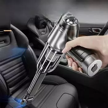 Беспроводной портативный пылесос для автомобиля и дома: Сильное всасывание, перезаряжаемый, мощный, миниатюрный размер, функции выдува/всасывания. Basic чёрный