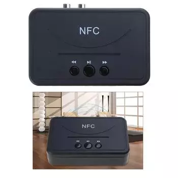 Беспроводной приемник NFC BT5.0 3,5 мм AUX NFC на разъем 2RCA - USB-адаптер для динамика с поддержкой U-диска для планшетов, автомобильный динамик