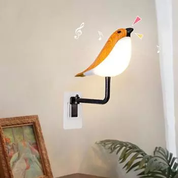 Беспроводной прикроватный светильник, настенный светильник на батарейках с 3 цветовыми температурами, мягкий свет без мерцания, регулируемая яркость, ночник-птица