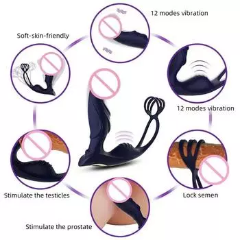 Беспроводной пульт дистанционного управления Analplug 2 в 1 Мужское кольцо Генитальные кольца для пары Взрослые мужчины Автоматический женский вибратор Minesfor Objects