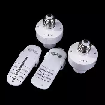 Беспроводной пульт дистанционного управления E27 патрон для лампы 20 м диапазон для светодиодных ламп патрон для лампы беспроводной выключатель света комплект Ac180-250V