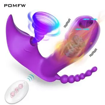 Беспроводной пульт дистанционного управления G Spot Clit Sucker Oral Clitoris Stimulator Пары Дилдо Трусики Вибраторы Секс-игрушки Для Женщин Взрослых 18