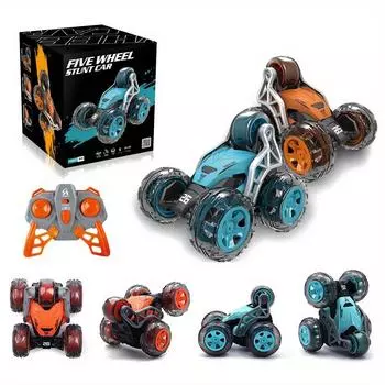 Беспроводной пульт дистанционного управления, ручка с дистанционным управлением, трюковая машина, высокоскоростная вращающаяся на 360 градусов гоночная вертикальная гоночная игрушка оранжевый