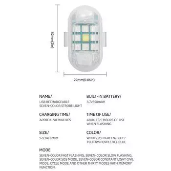 Беспроводной пульт дистанционного управления светодиодный стробоскоп RGB мигающий предупреждающий свет для автомобиля, мотоцикла, велосипеда, дрона, скутера, задних фонарей