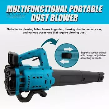 Беспроводной пылесборник Воздуходувка для листьев с эргономичной ручкой Мощный двигатель с регулируемой скоростью Бесщеточный электрический вентилятор для удаления листьев 6