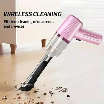 Беспроводной пылесос 2 в 1 двойного назначения для дома и автомобиля Мощный пылесос высокой мощности 120 Вт, черный светло-серый