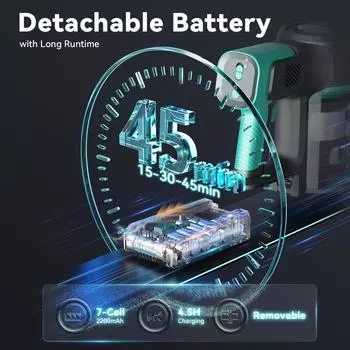 Беспроводной пылесос DEVOAC S10K, мощность всасывания 28 кПа, 3 режима, ручной пылесос для ковров, шерсти домашних животных, твердых полов us чёрный