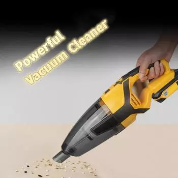 Беспроводной пылесос для аккумулятора DeWalt 18 В/20 В (Нет батареи) Ручной пылесос для деревянного пола, ковров, шерсти домашних животных, автомобиля No battery жёлтый