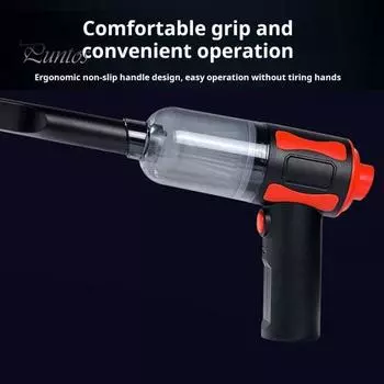 Беспроводной пылесос с мощным всасыванием и низким уровнем шума, перезаряжаемый через USB автомобильный пылесос для удаления шерсти домашних животных оранжевый