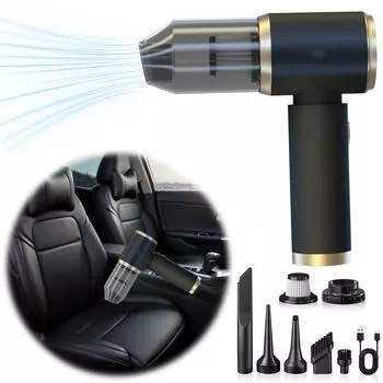 Беспроводной пылесос с мощным всасыванием, портативный автомобильный пылесос 5500 Па, ручной пылесос с возможностью подзарядки для дома, домашних животных и офиса чёрный