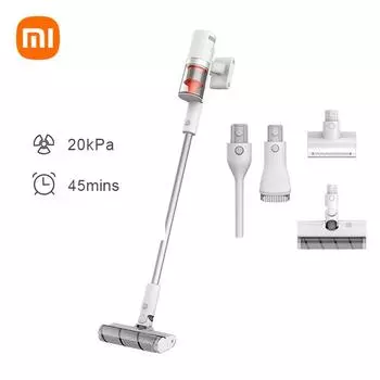 Беспроводной пылесос XIAOMI MIJIA 2, тонкий, 20 кПа, циклонное всасывание, срок службы батареи, 45 минут, инструмент для подметания и мытья полов AU белый