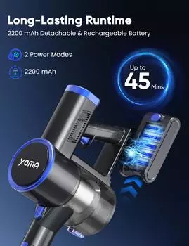 Беспроводной пылесос YOMA N12, мощный пылесос с ручкой 6 в 1 us фиолетовый