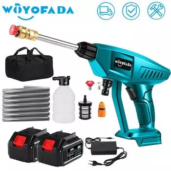 Беспроводной распылитель воды высокого давления для автомойки, портативный пеногенератор для мойки высокого давления с сумкой для инструментов для аккумулятора Makita 18 В no battery no plug