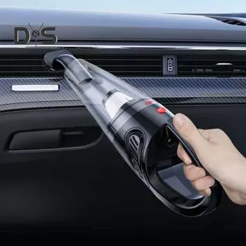 Беспроводной ручной автомобильный пылесос с мощным всасыванием, высокоскоростным двигателем, многофункциональной фильтрацией, портативным пылесосом с набором сменных насадок чёрный